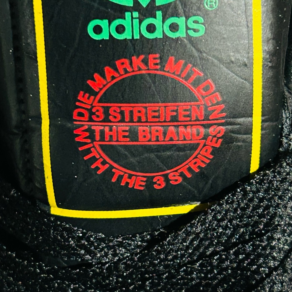 adidas Black Samba Sneakers with Red, Yellow & Green Stripes - Picture 5 of 11